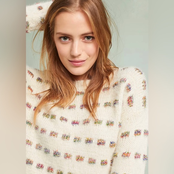 Moth by Anthropologie Metallic Check Sweater Size XS - Picture 5 of 14